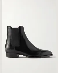 Saint Laurent Wyatt Chelsea Boots aus Leder Schwarz