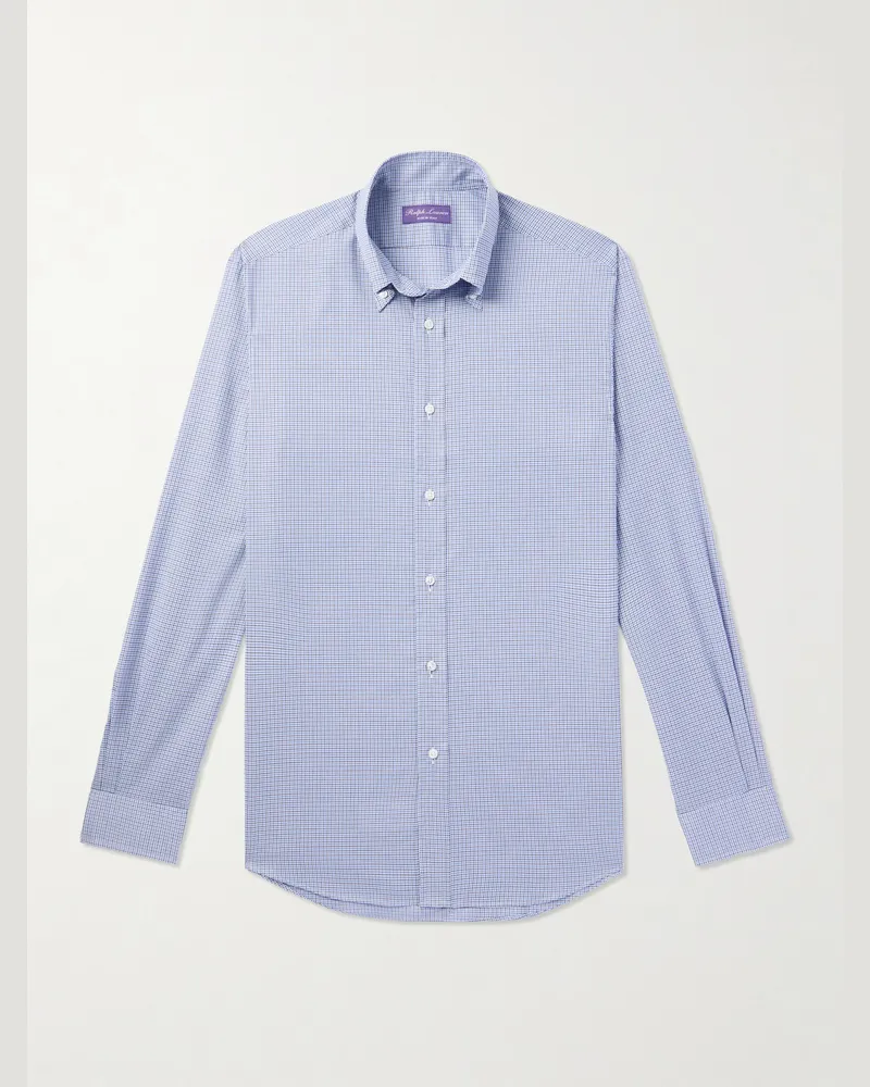 Ralph Lauren Hemd aus Baumwollpopeline mit Gingham-Karo Blau