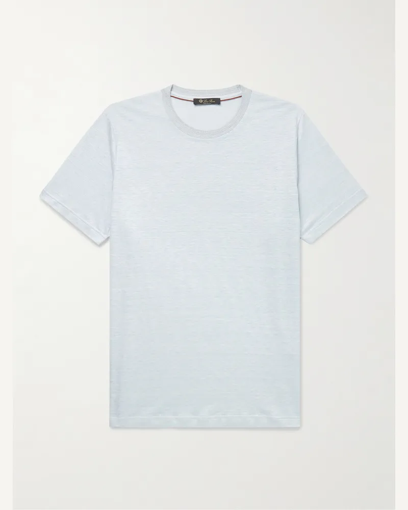 Loro Piana T-Shirt aus Leinen Blau