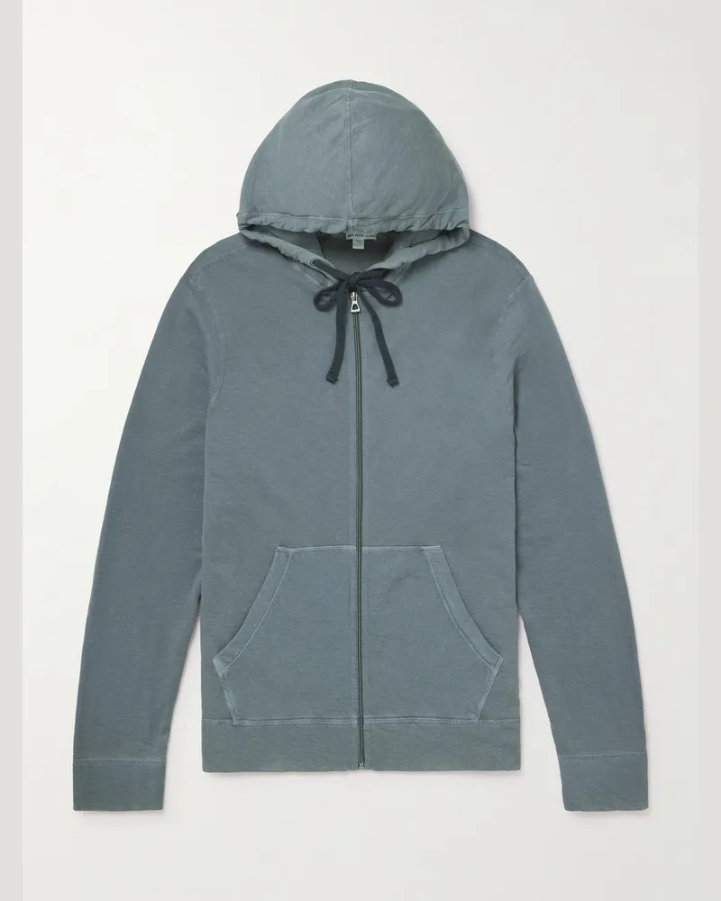 James Perse Kapuzenjacke aus Supima®-Baumwoll-Jersey mit Reißverschluss Blau