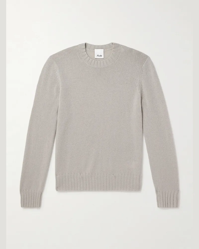 ALLUDE Wool and Cashmere-Blend Sweater Neutrals
