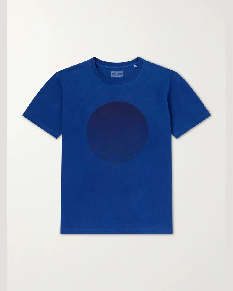 Blue Blue Japan Printed Cotton-Jersey T-Shirt Blue