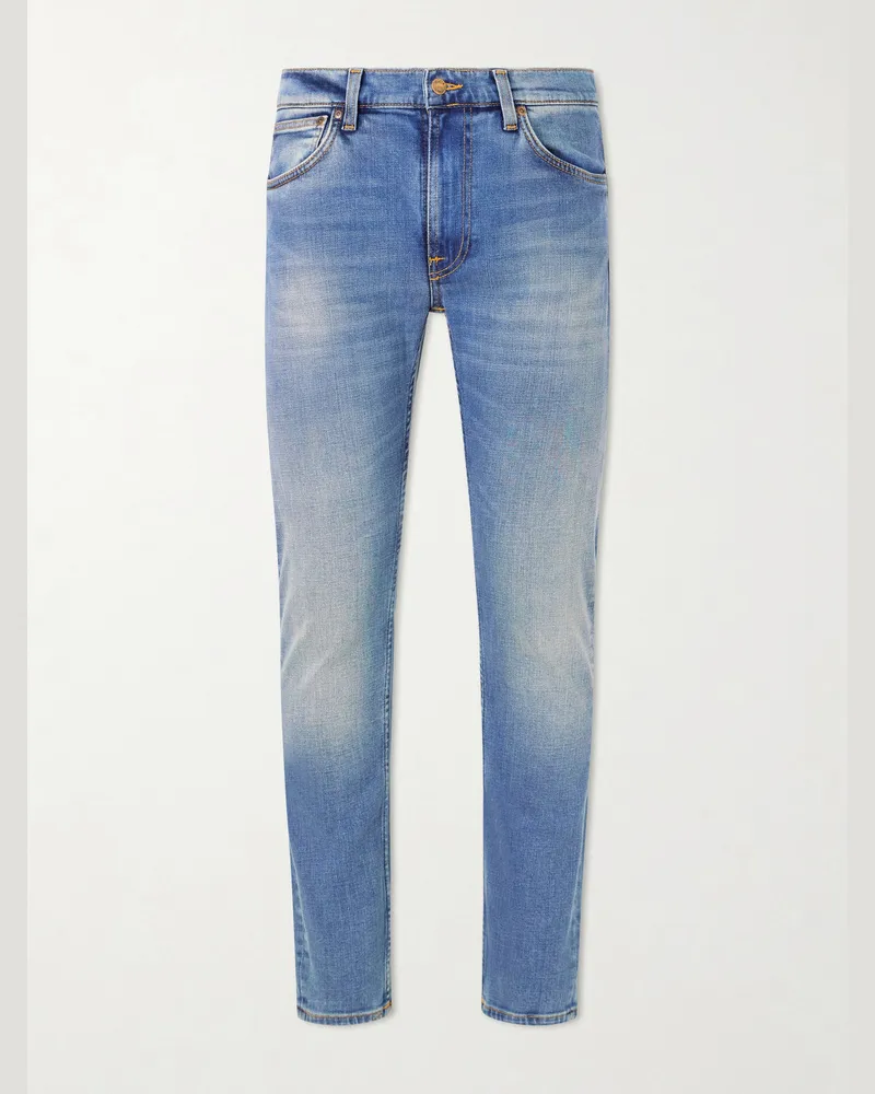 Nudie Jeans Lean Dean Slim-Fit Tapered Organic Stretch-Denim Jeans Blue