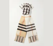 Fringed Checked Cashmere Scarf