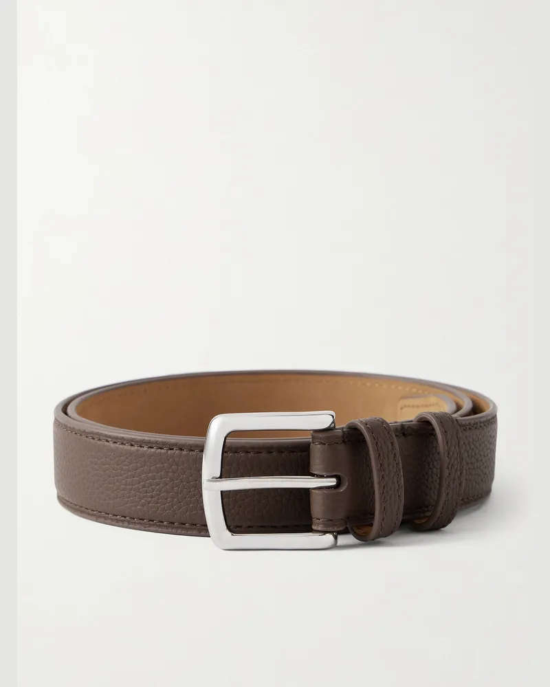 George Cleverley 3cm Full-Grain Leather Belt Brown