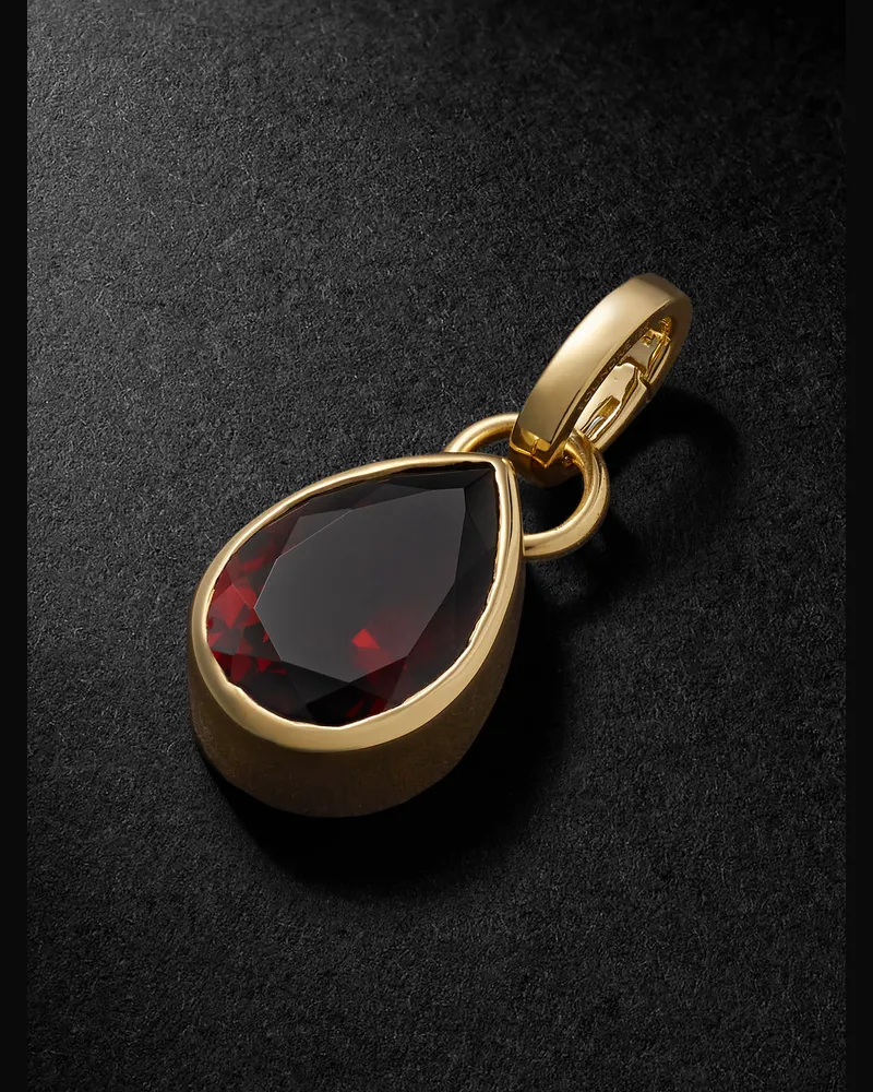 FOUNDRAE Forever & Always a Pair Anhänger aus 18 Karat Gold mit Granat Rot