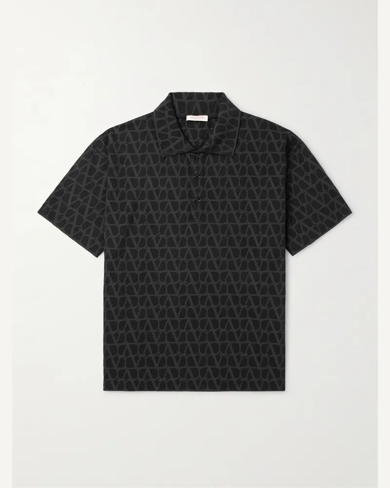 Valentino Garavani Toile Iconographe Polohemd aus Baumwoll-Jersey Schwarz