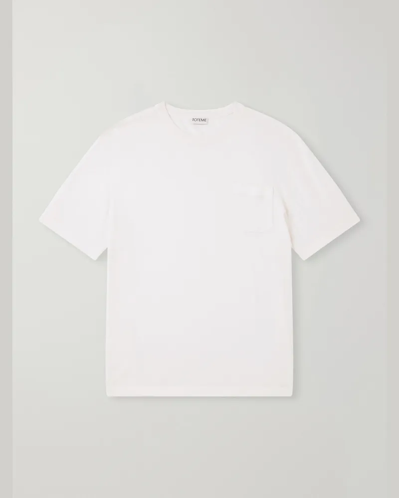 Totême Merino Wool and Silk-Blend Jersey Shirt White