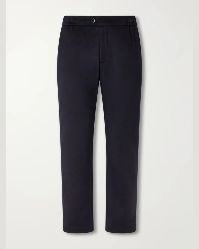 BARENA Straight-Leg Cashmere Trousers Blue