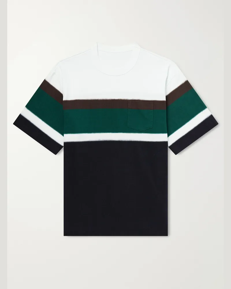 Sacai Chusen-Dyed Cotton-Jersey T-Shirt Green