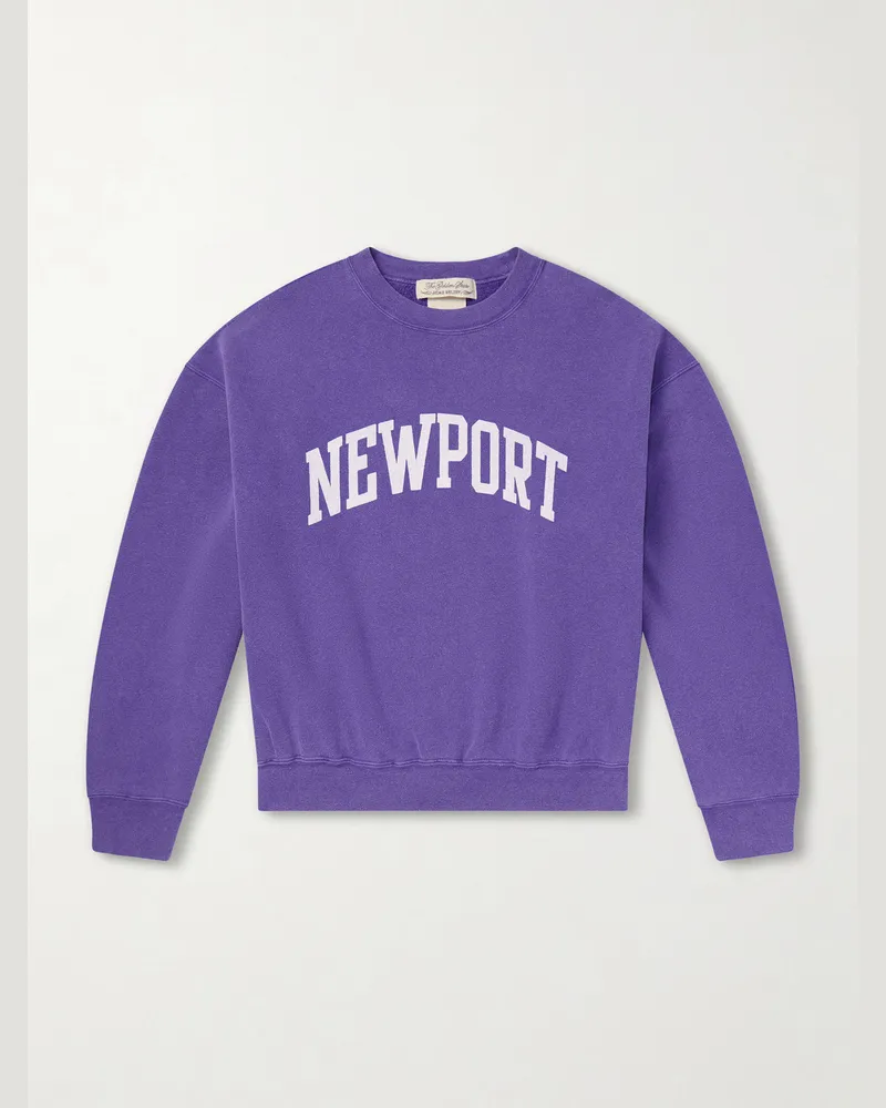 Remi Relief Newport Printed Cotton-Jersey Sweatshirt Purple