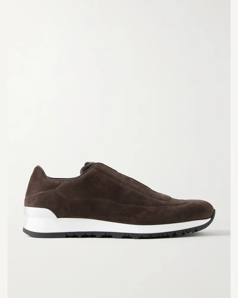 John Lobb Lift Slip-ons aus Nubukleder Braun