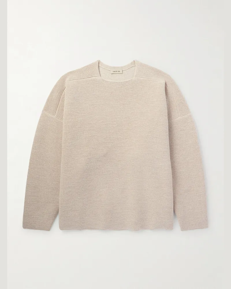 Fear of God Pullover aus Schurwolle in Rippstrick mit Logoapplikation Neutral