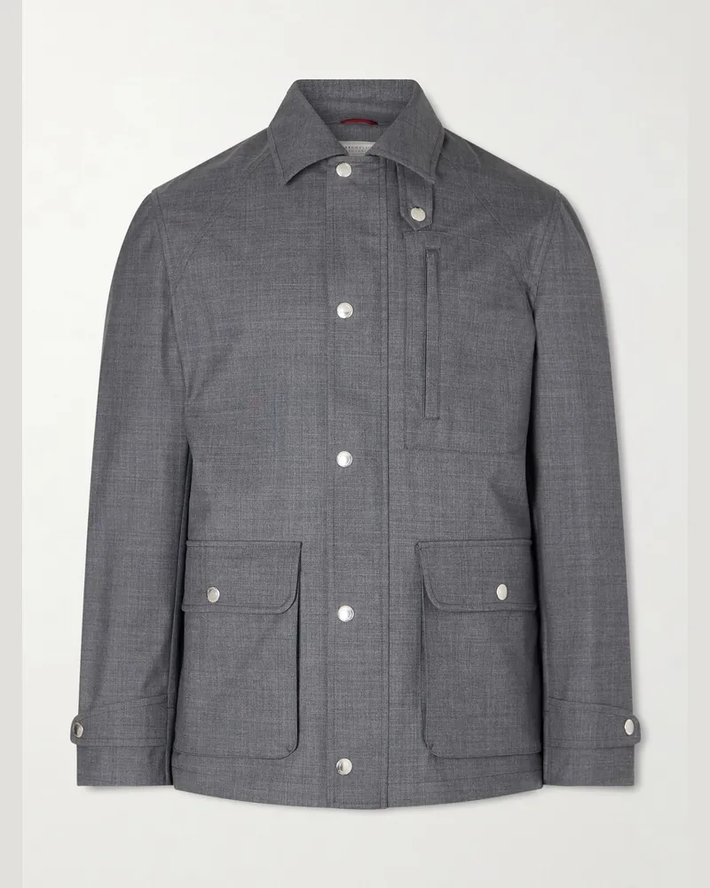 Brunello Cucinelli Virgin Wool Field Jacket Gray