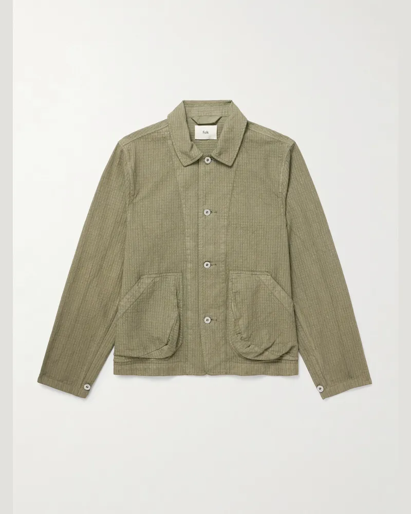 Folk Prism Cotton-Ripstop Blouson Jacket Green