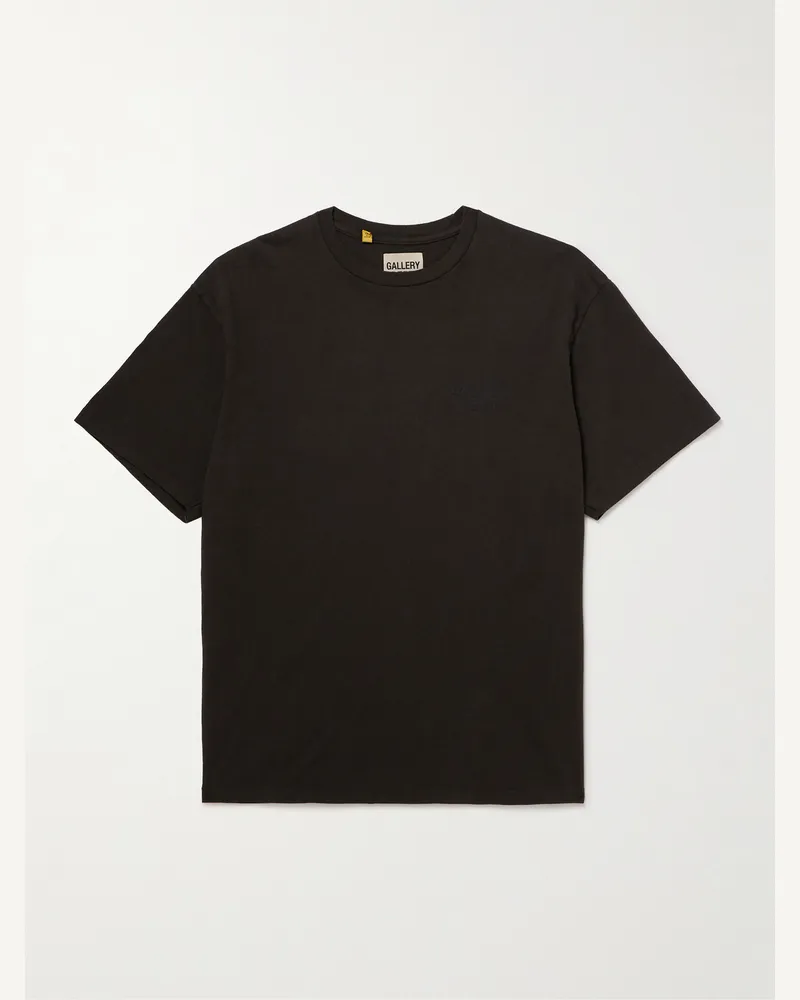 GALLERY DEPT. Dusty Glittered Logo-Print Cotton-Jersey T-Shirt Gray