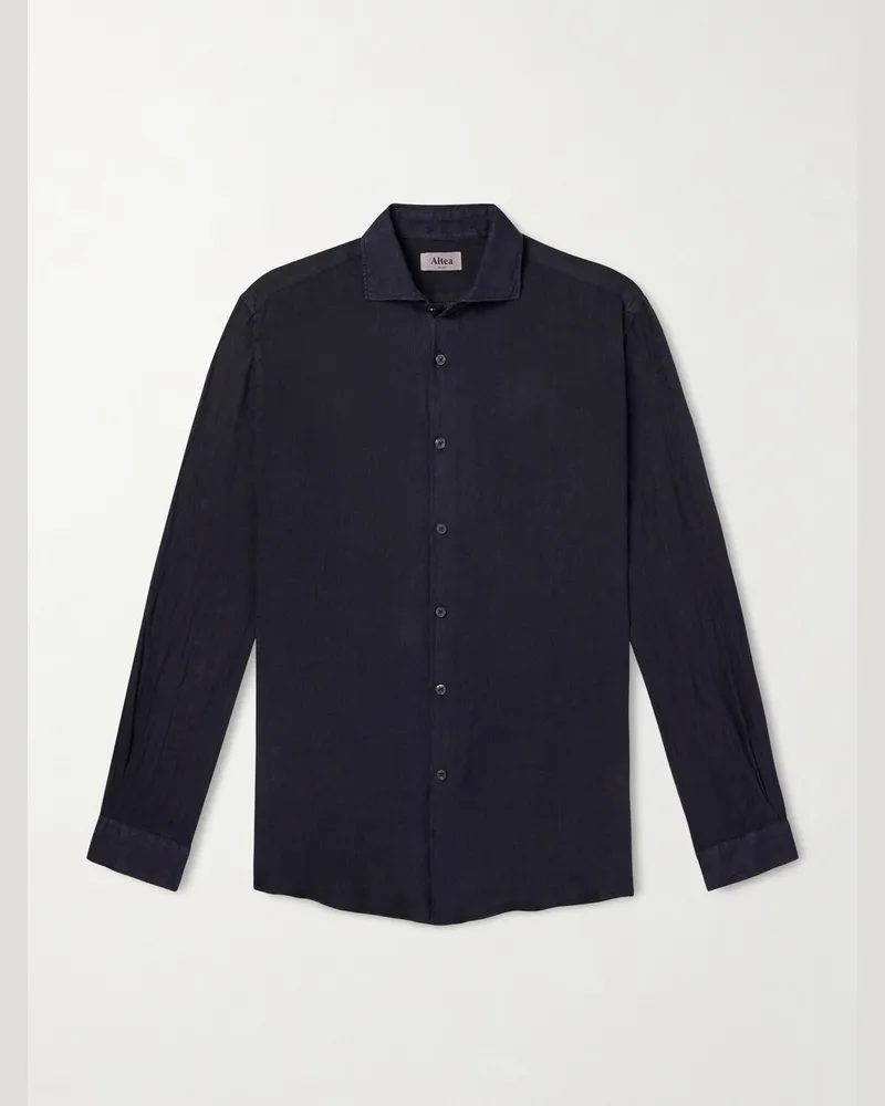 Altea Hemd aus Leinen Blau
