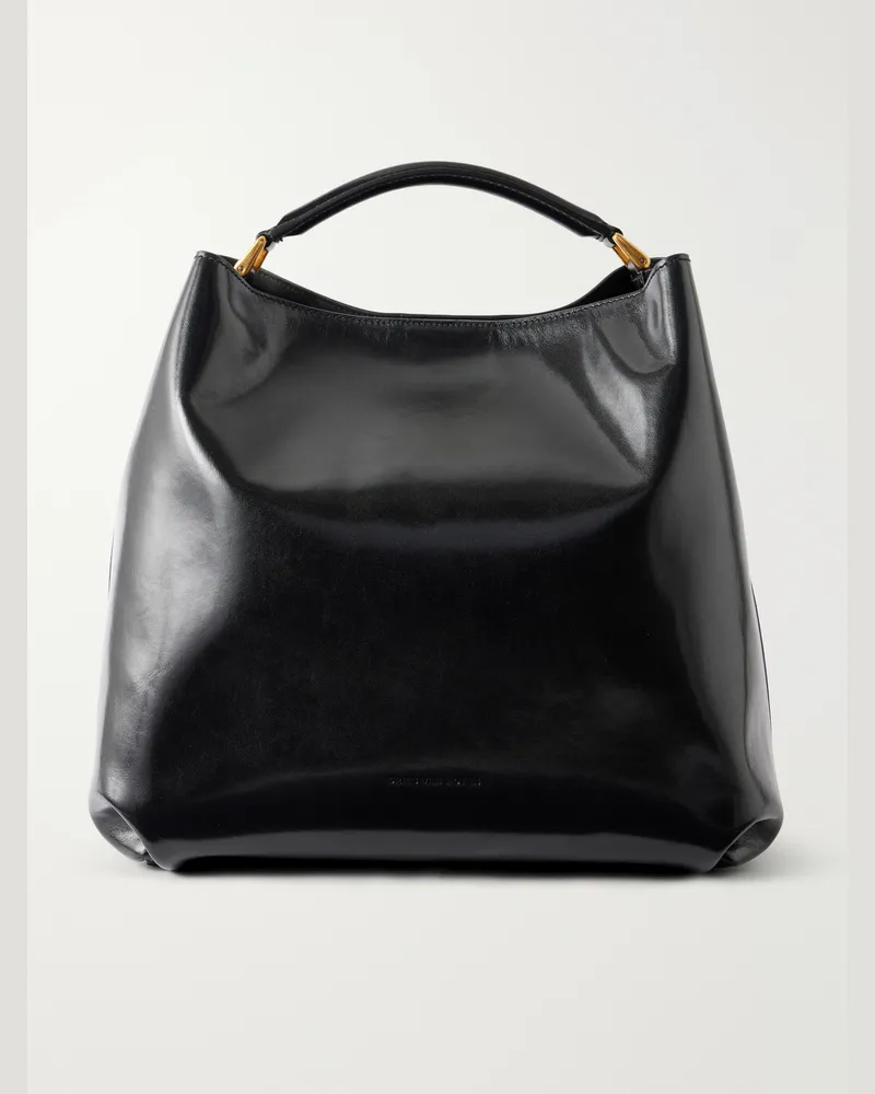 Dries van Noten Leather Tote Bag Black