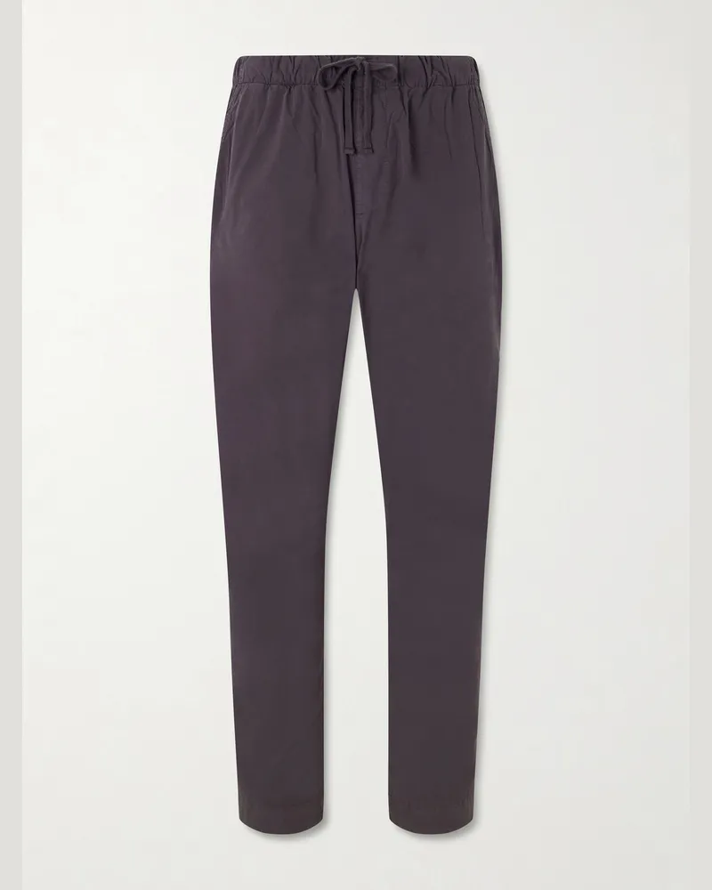 Hartford Joggy Straight-Leg Cotton Trousers Blue