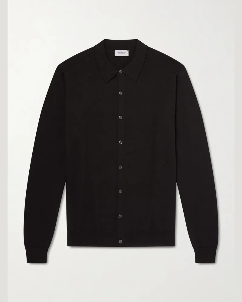 John Smedley Tibor Merino Wool Cardigan Brown