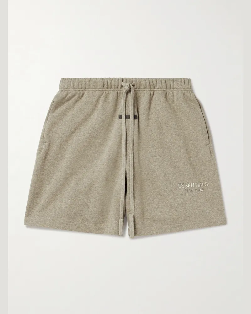 Fear of God Weit geschnittene Shorts aus Jersey aus einer Baumwollmischung mit Kordelzugbund und Logoapplikation Braun