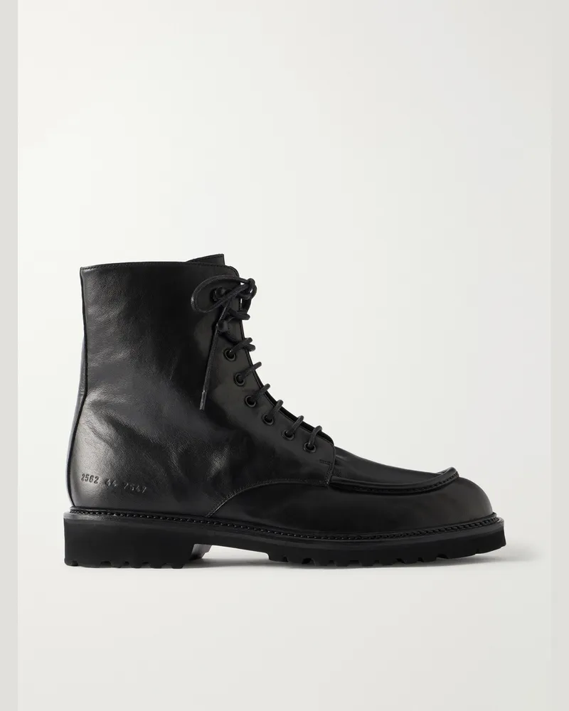 Common Projects Leather Lace-Up Boots Black