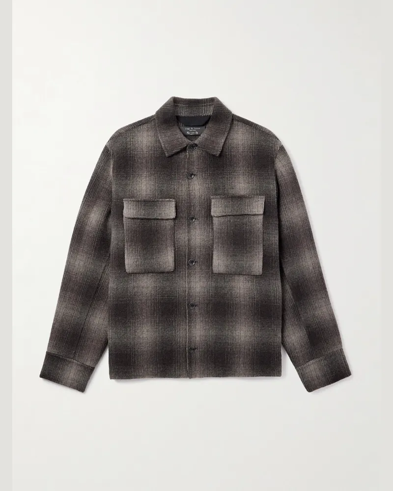 Rag & Bone Austin Hemdjacke aus einer Wollmischung mit Karomuster Braun