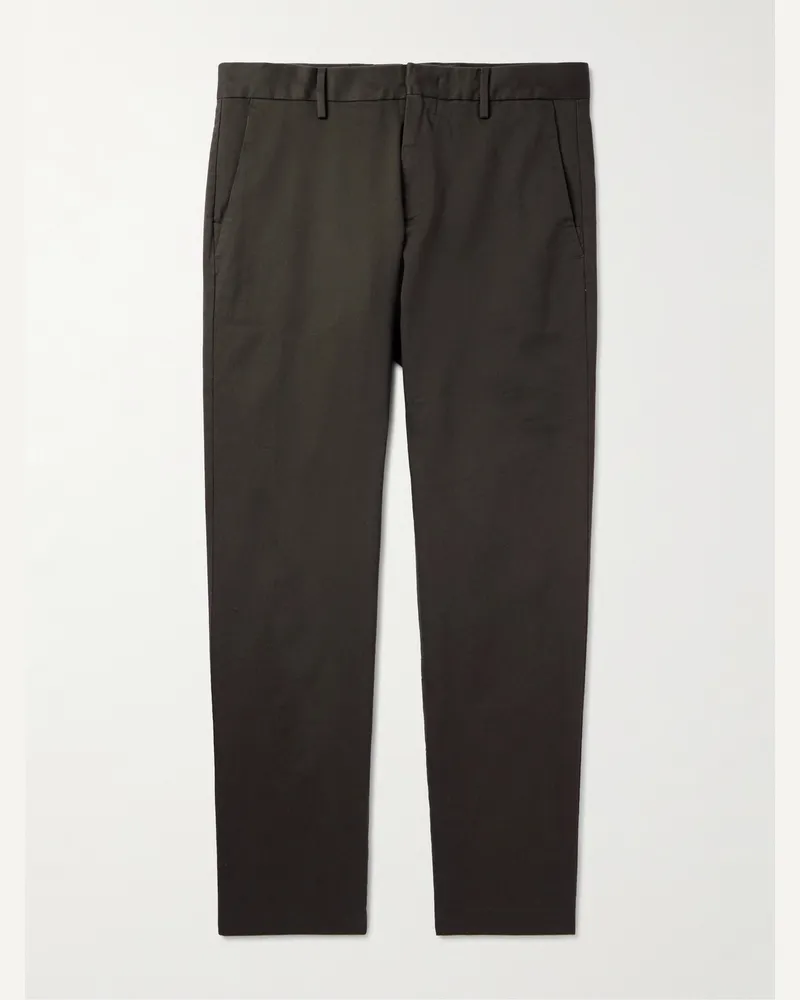 NN 07 Theo 1420 schmal zulaufende Chino aus Twill aus einer Biobaumwollmischung Grün