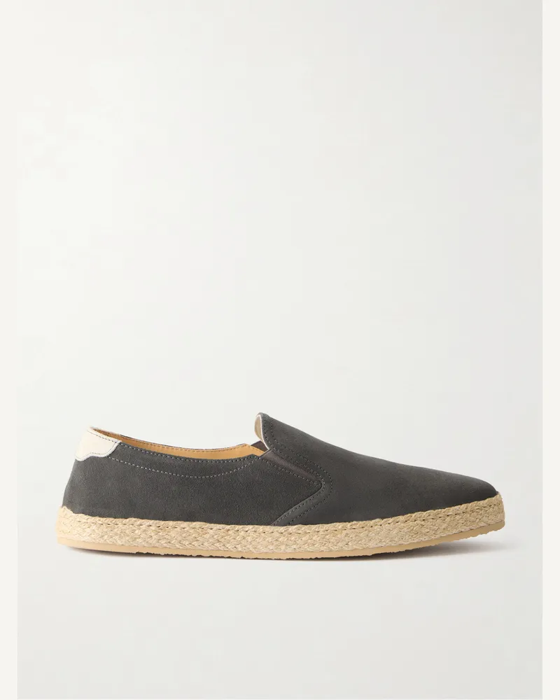 Brunello Cucinelli Suede Espadrilles Gray