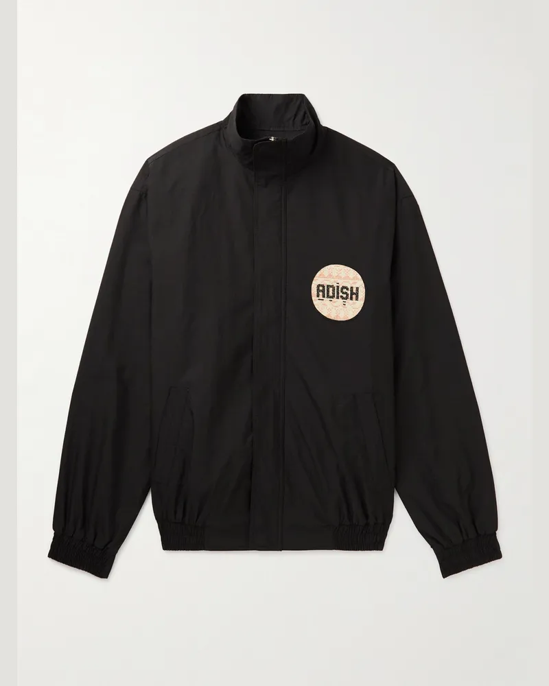 ADISH Jacke aus Baumwoll-Ripstop mit Logoapplikation Schwarz