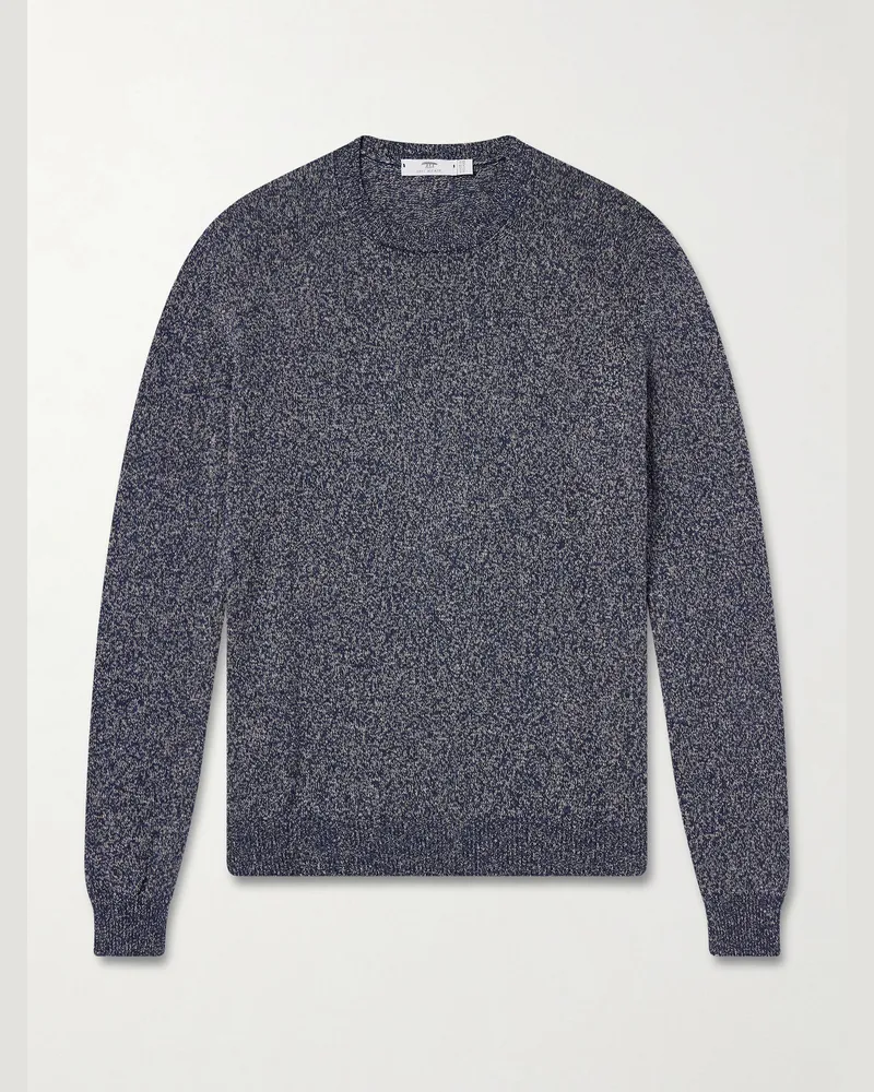 Inis Meáin Linen and Cotton-Blend Sweater Blue