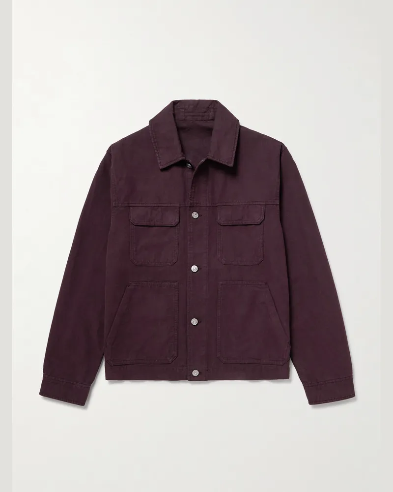 MR P. Organic Cotton-Canvas Chore Jacket Purple