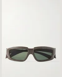 Rick Owens Sonnenbrille aus Azetat mit durchgehendem D-Rahmen Grau