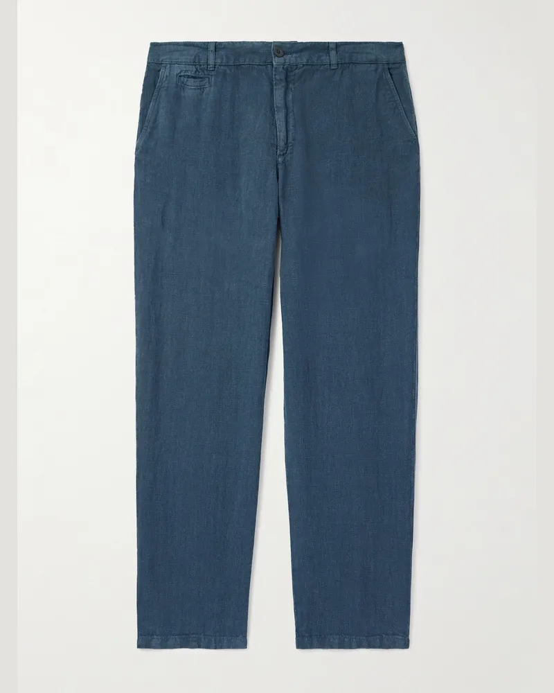 Portuguese Flannel Gerade geschnittene Hose aus Leinen Blau