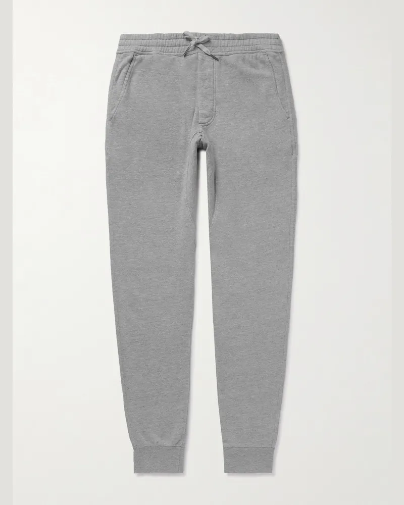 Tom Ford Schmal zulaufende Jogginghose aus Jersey aus einer gebürsteten Baumwollmischung Grau