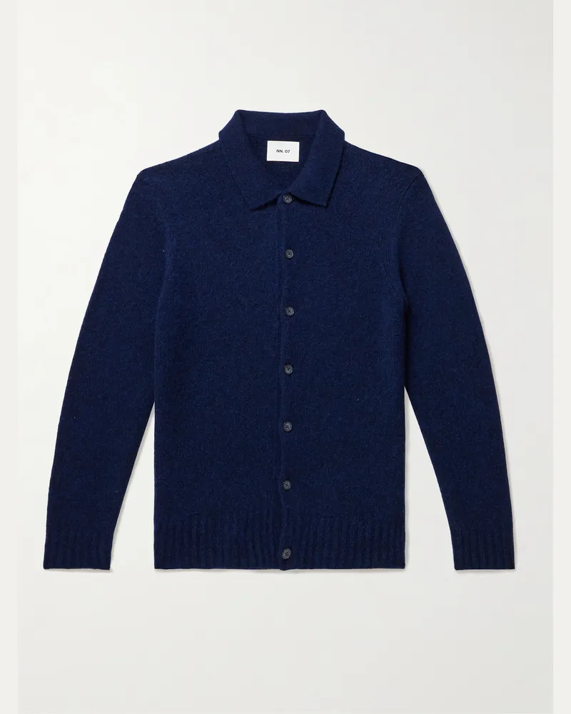 NN 07 Lee 6598 Cardigan aus einer Merinowollmischung Blau