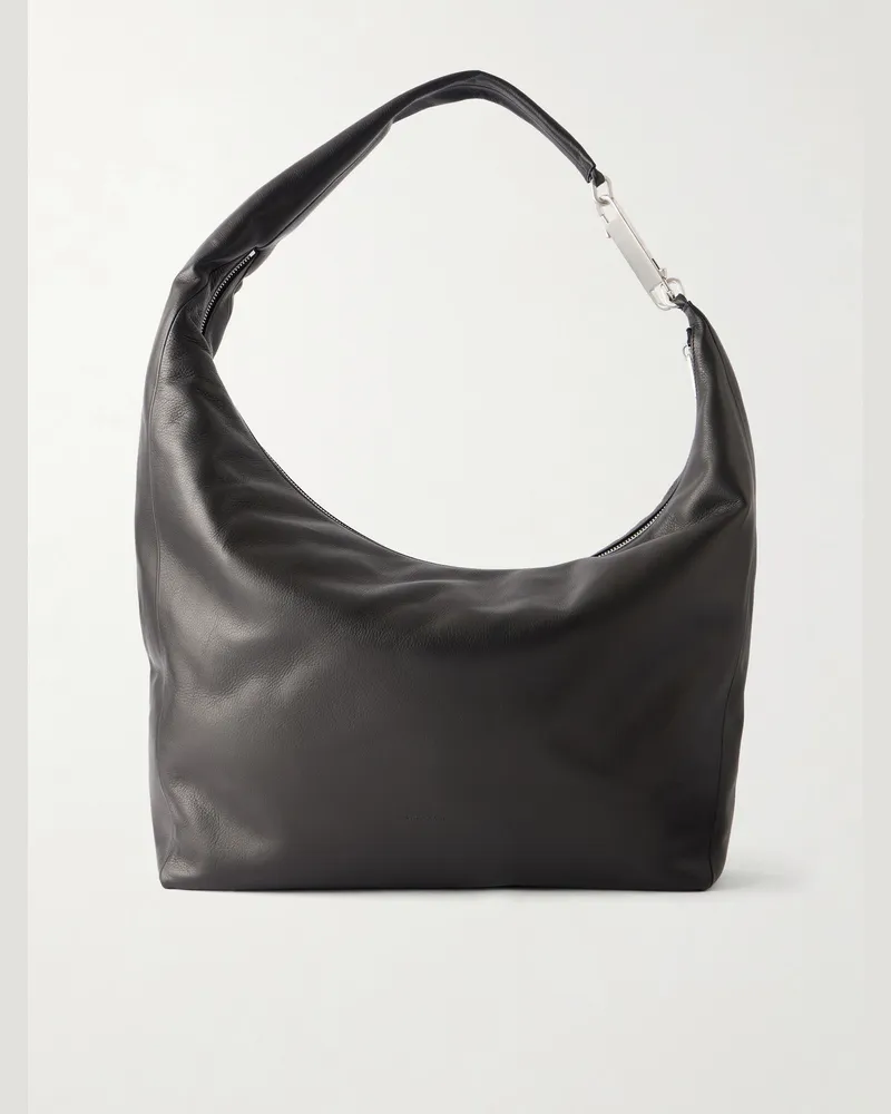 Rick Owens Gemini Leather Messenger Bag Black