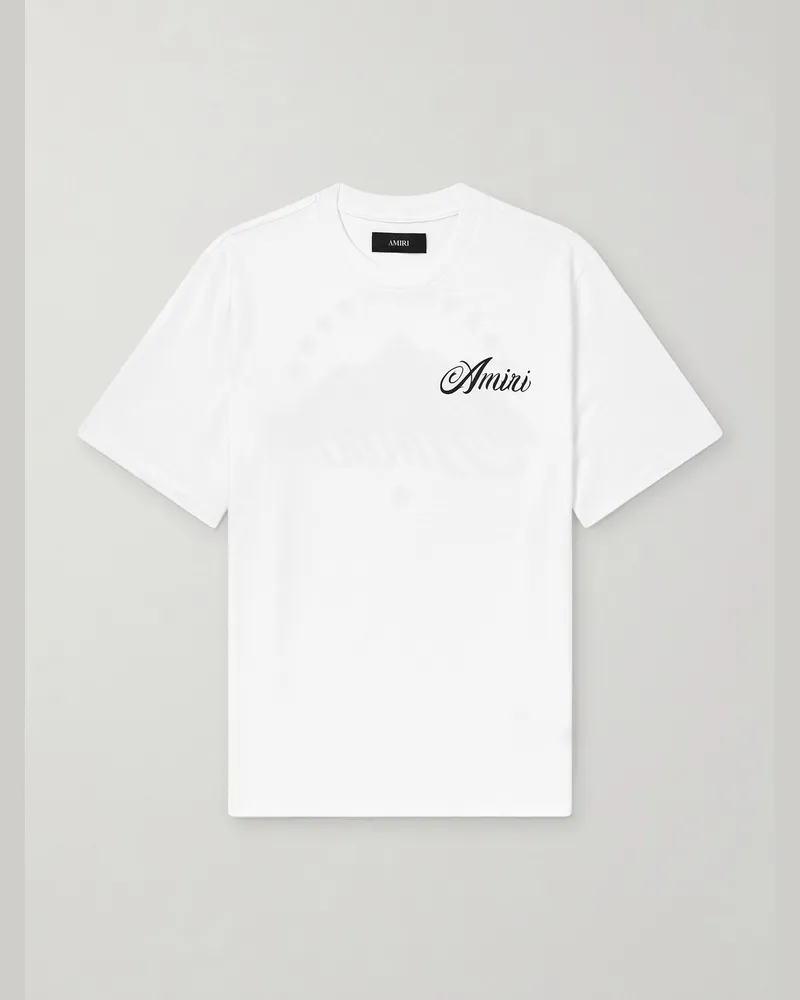 Amiri Logo-Print Cotton-Jersey T-Shirt White