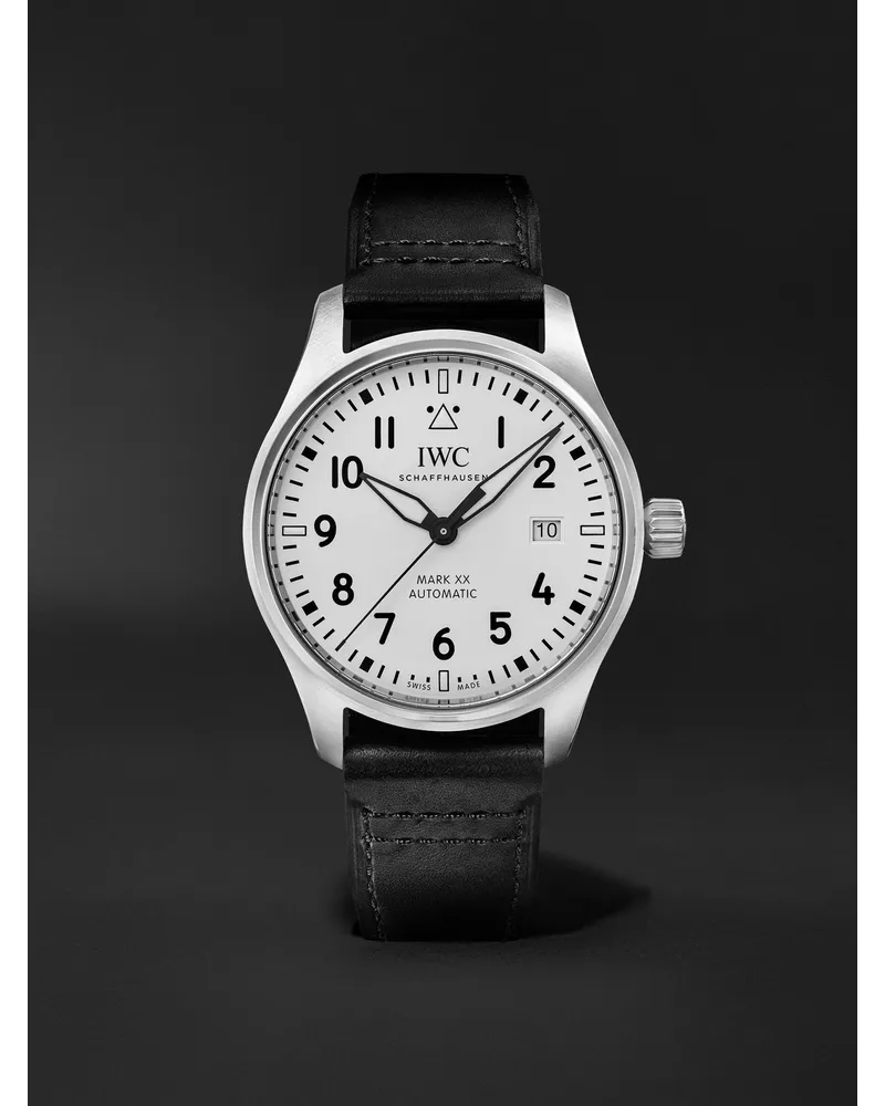 IWC Pilot'S Mark Xx 40 Mm Uhr Aus Edelstahl Mit Automatischem Aufzug Und Lederarmband Ref. Nr.: Iwiw328207 Weiß