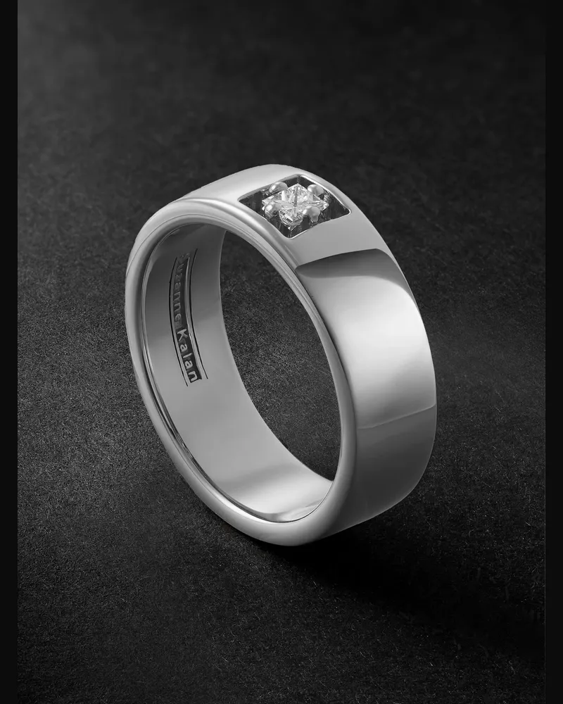 Suzanne Kalan 18-Karat White Gold Diamond Ring Silver