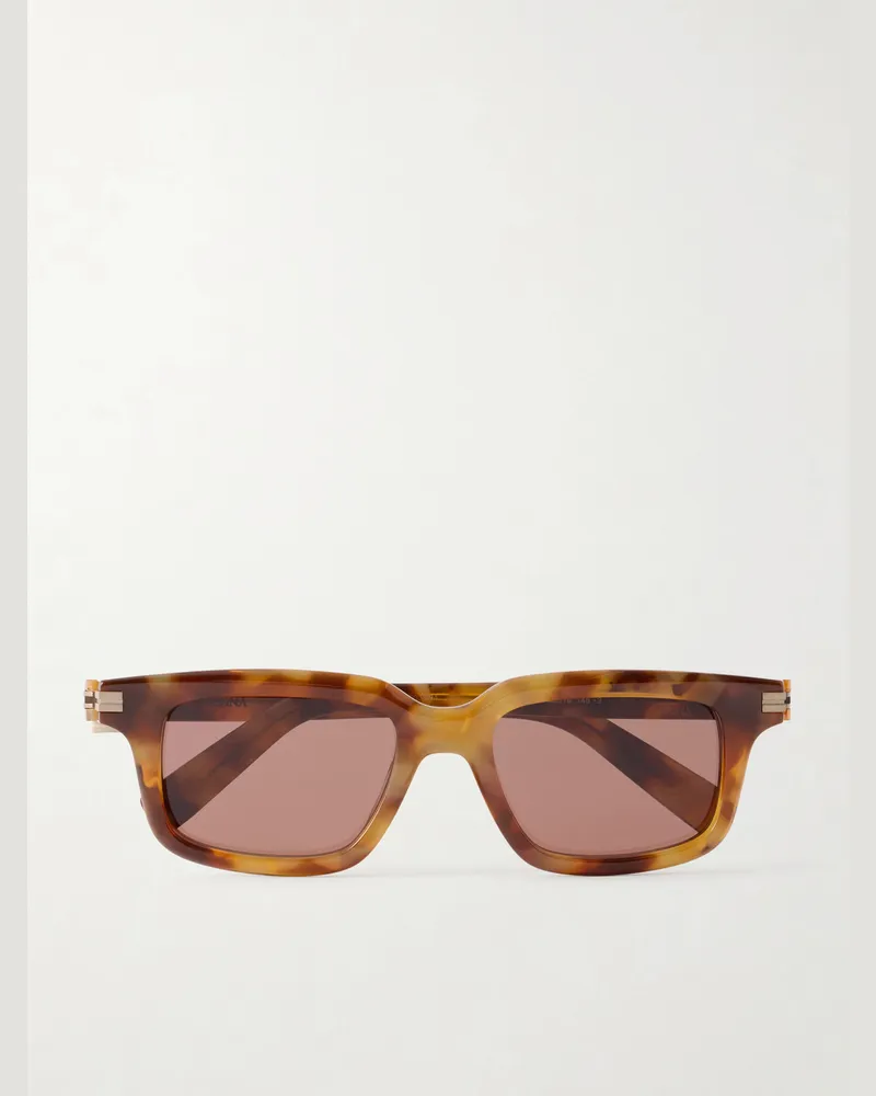 Ermenegildo Zegna Square-Frame Tortoiseshell Acetate Sunglasses Brown