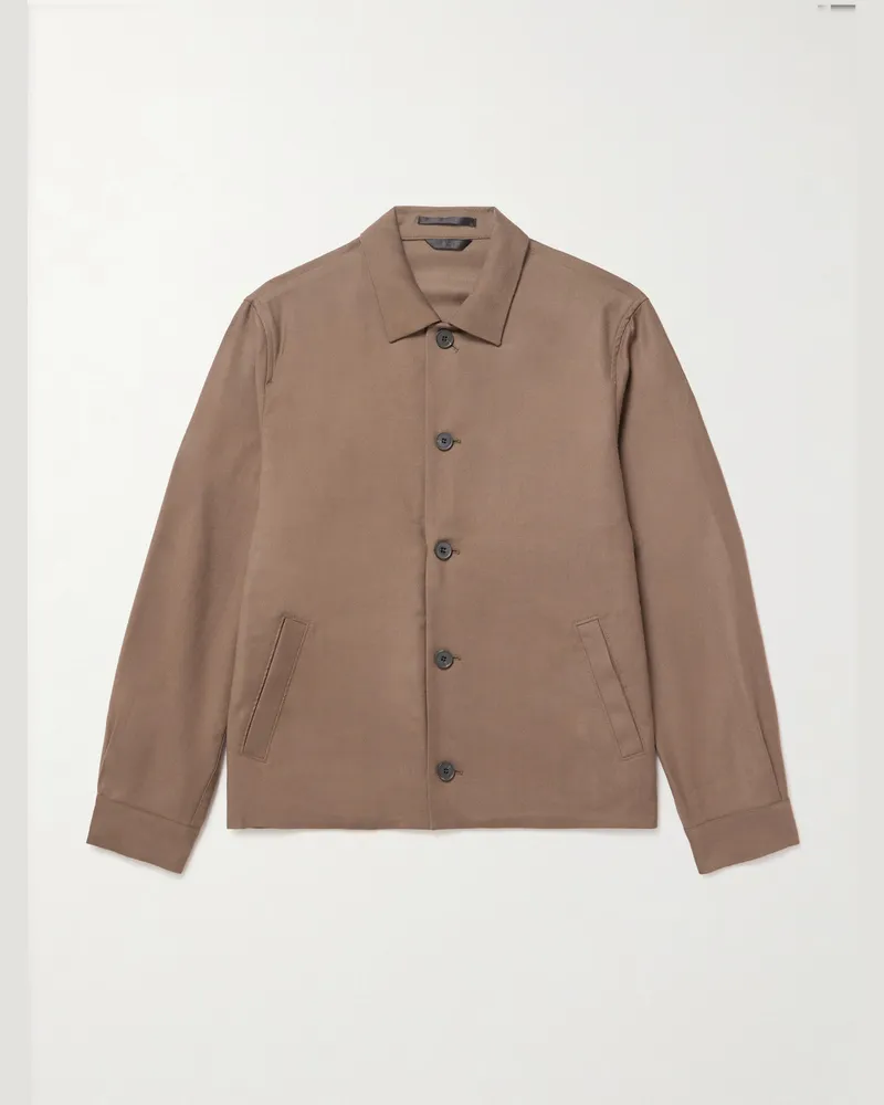 Sunspel Virgin Wool-Twill Jacket Brown