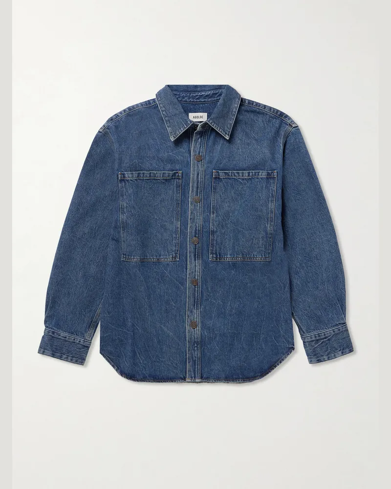 AGOLDE Atticus Jeanshemd Blau