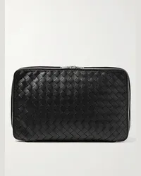 Bottega Veneta Hemdtasche aus Intrecciato-Leder Schwarz