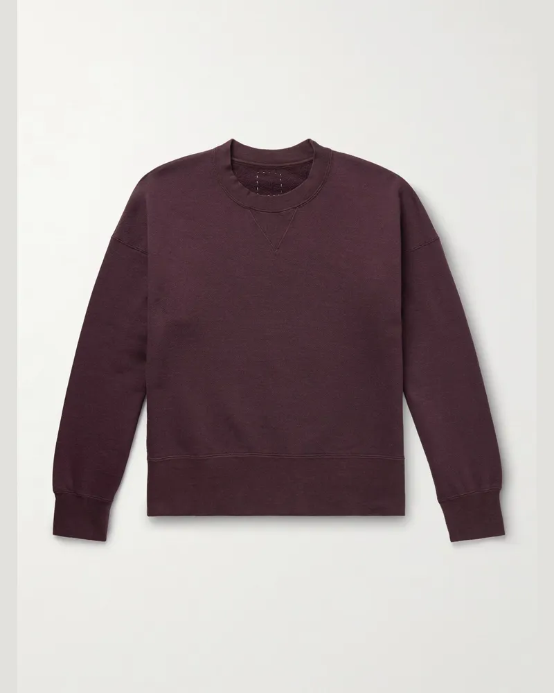 Visvim Court Cotton-Blend Jersey Sweatshirt Burgundy