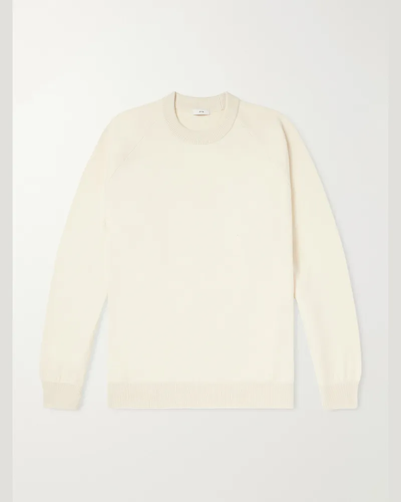 ATON Cotton and Wool-Blend Sweater Neutrals