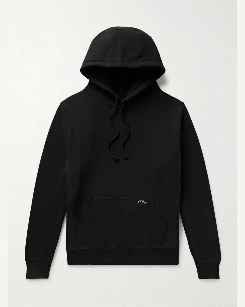 Noah NYC Hoodie aus Baumwoll-Jersey mit Logostickerei Schwarz