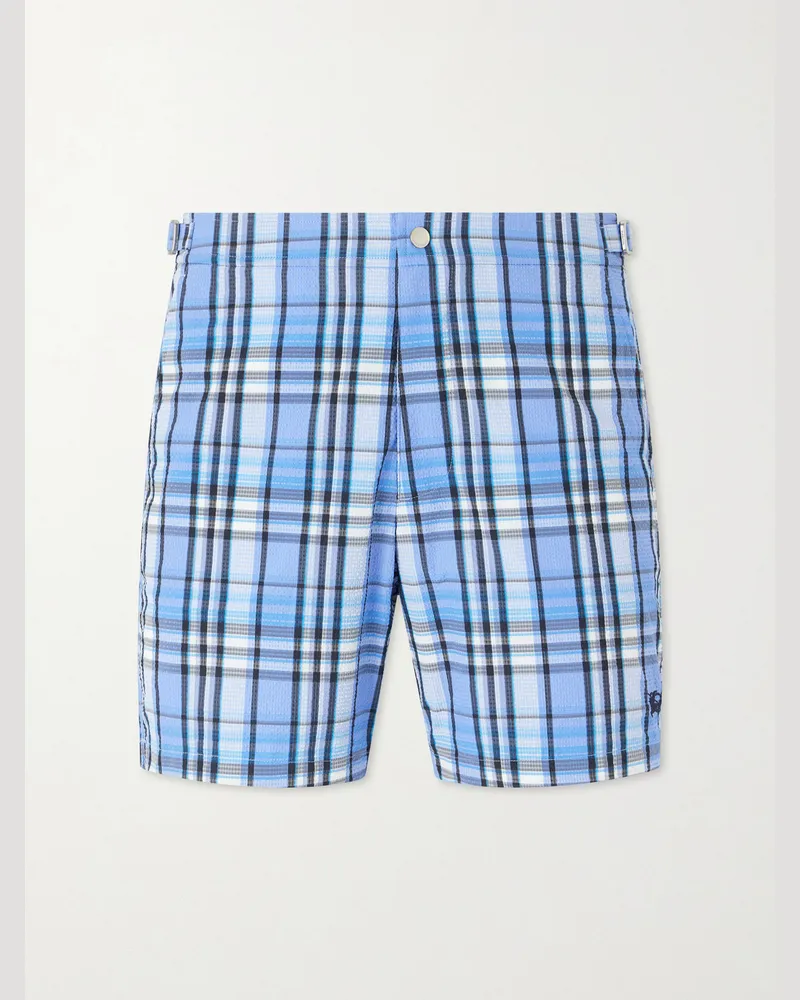 Burberry Selkirk Checked Swim Shorts Blue