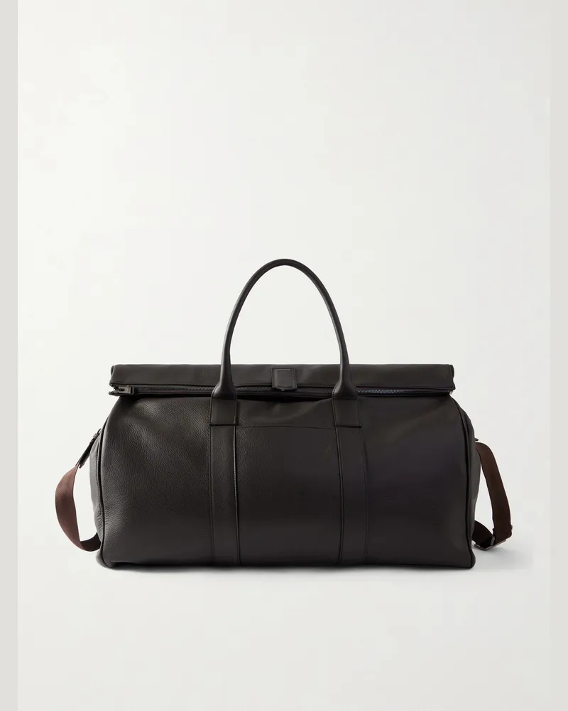 Canali Full-Grain Leather Tote Bag Brown