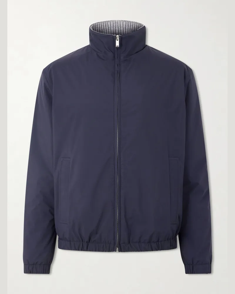 LARDINI Shell Bomber Jacket Blue